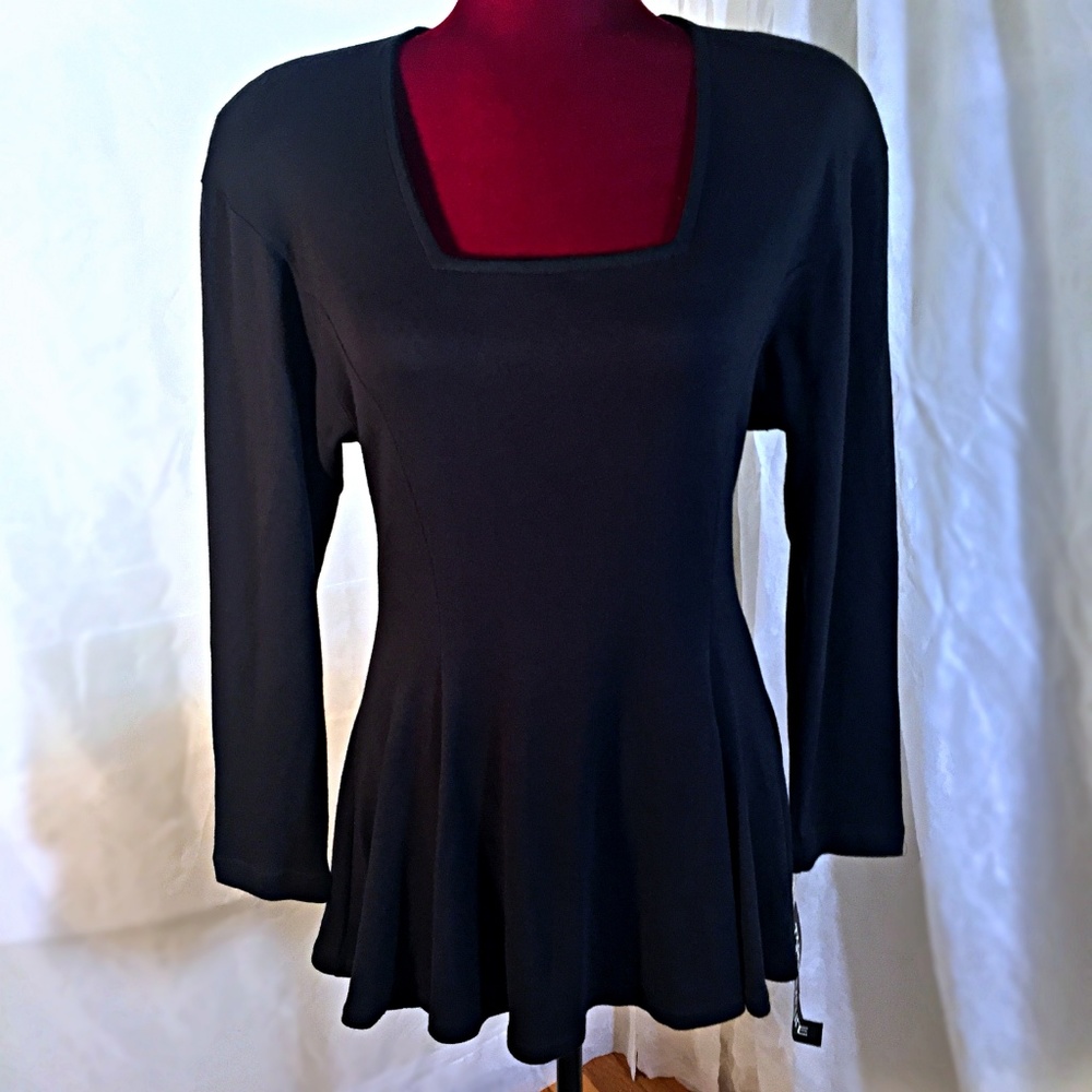 NWT! VTG 80s TAPEMEASURE  Square Neck Cotton Knit Fit & Flare Flattering! - Picture 4 of 8